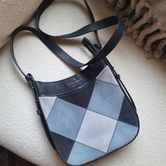 Kate Spade, North South Crossbody Bag, Patchwork Suede, Blazer Blue‎
